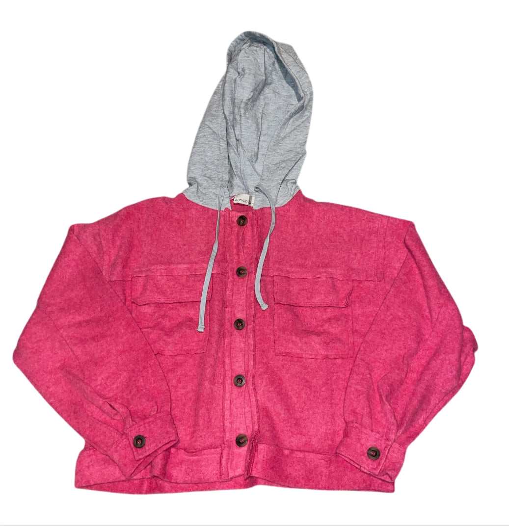 Zenana Vibrant Pink Shacket (Small)