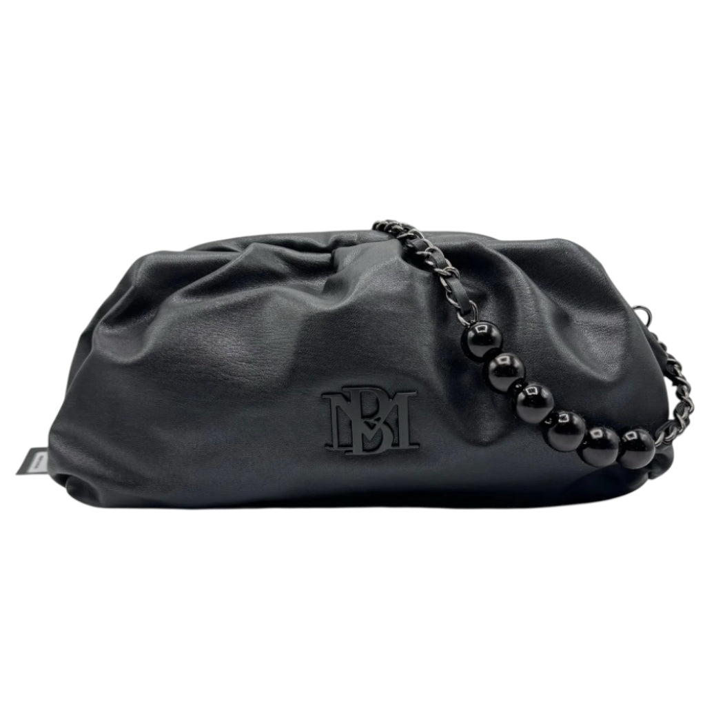 BADGLEY MISCHKA Black Wrapped Clutch Purse with Crossbody Strap