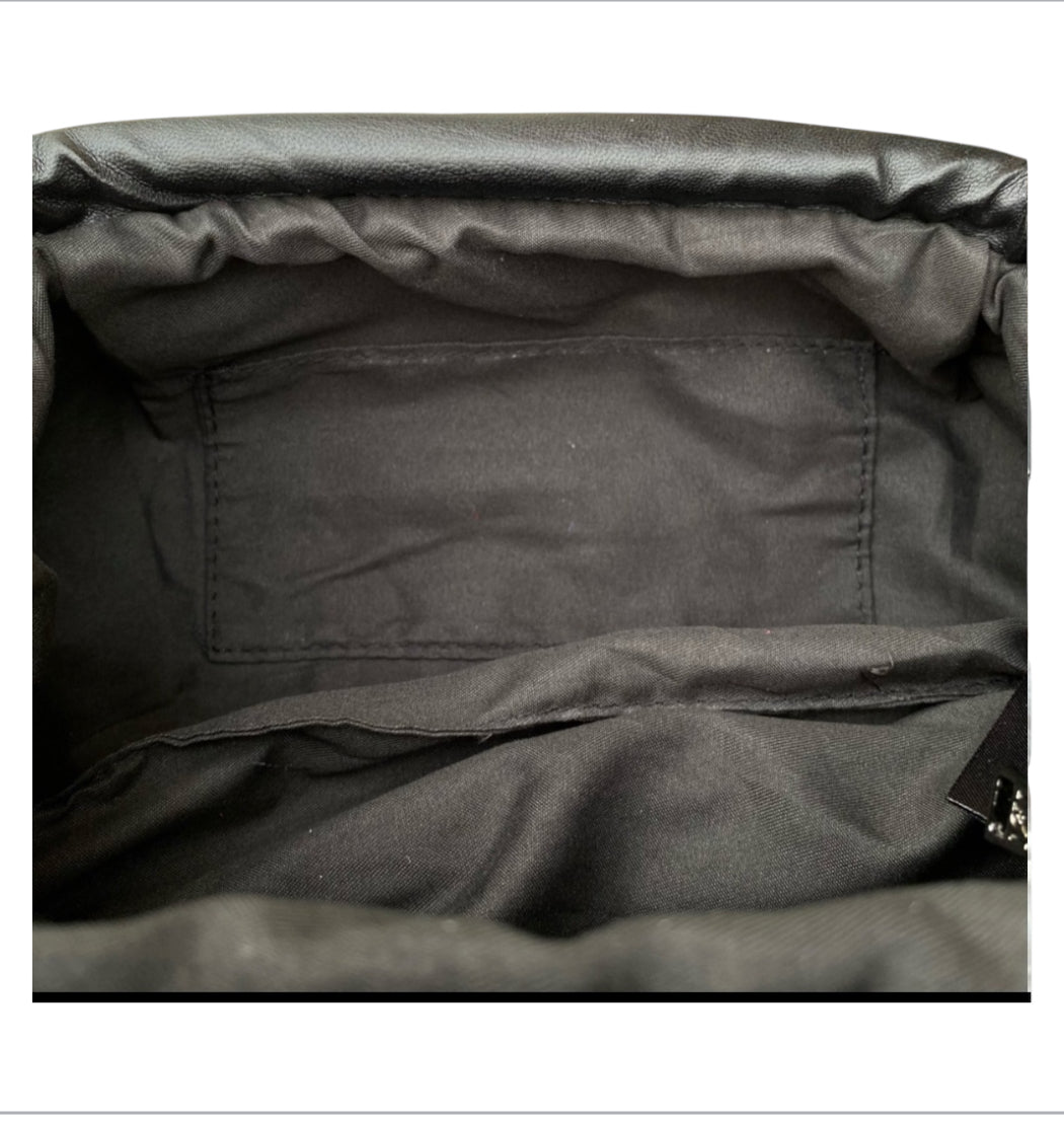 BADGLEY MISCHKA Black Wrapped Clutch Purse with Crossbody Strap