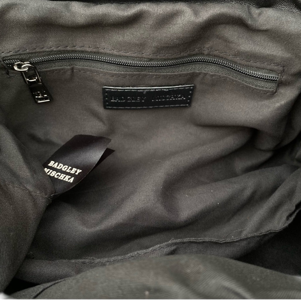 BADGLEY MISCHKA Black Wrapped Clutch Purse with Crossbody Strap