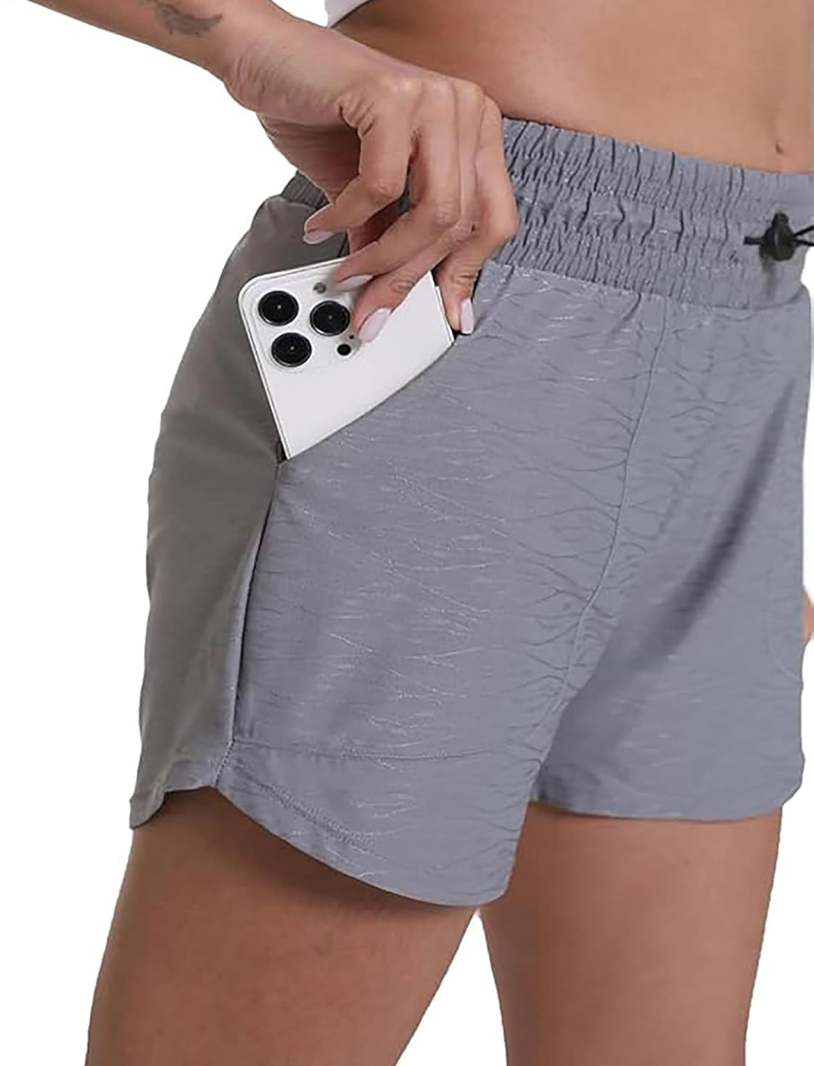 Rrosseyz High Waisted Lightweight Athletic Shorts with Pockets (Small)