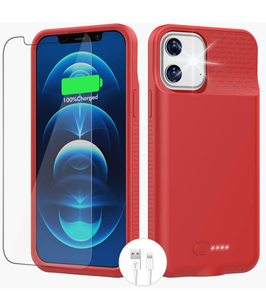 Battery Case for iPhone 12/12 Pro Red