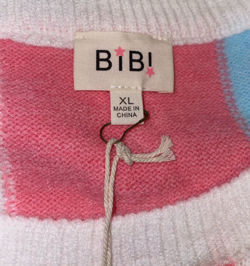 BiBi Multi-Colored Checkered Pattern Sweater Vest (X-Large)