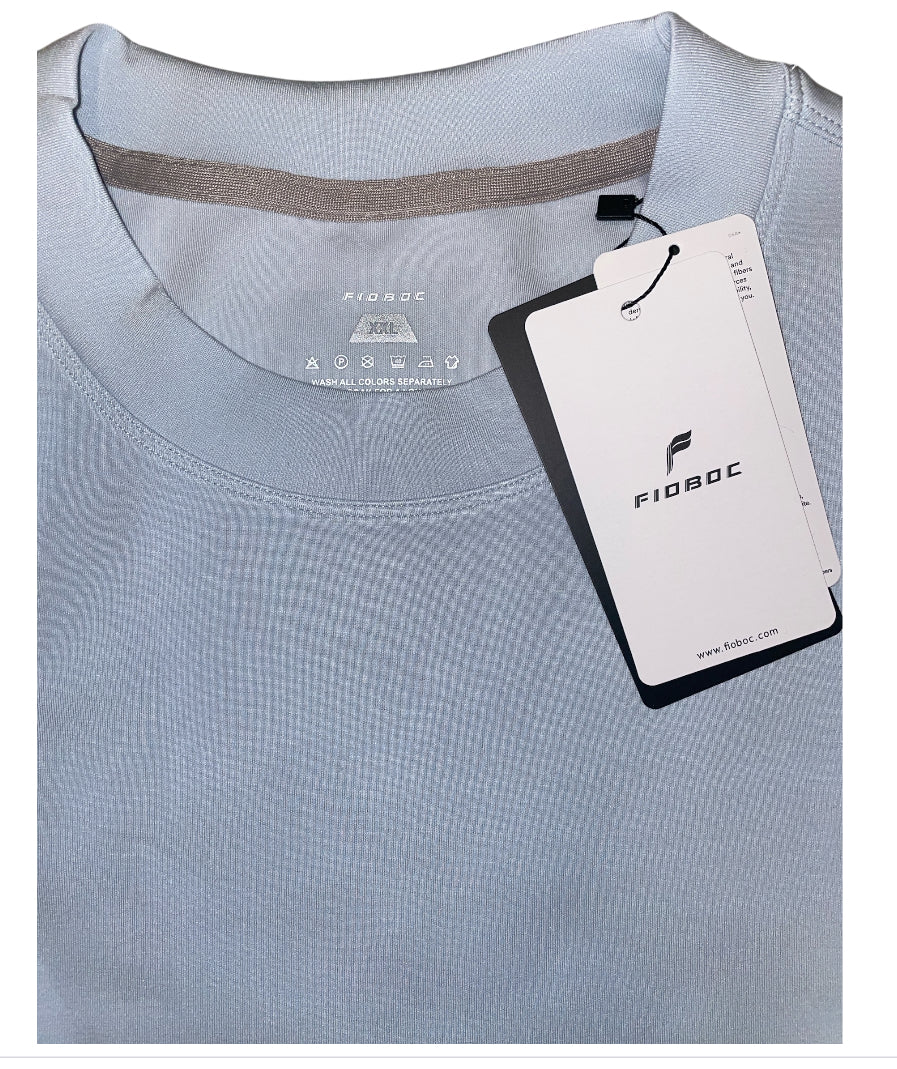 Fioboc Light Blue Crew Neck T-Shirt. (XX-Large)