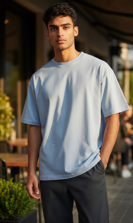 Fioboc Light Blue Crew Neck T-Shirt. (XX-Large)