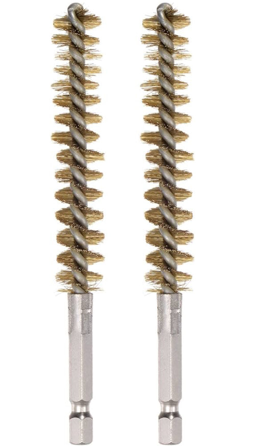 HARFINGTON 2pcs Brass Bore Brush 12mm Dia Cleaning Wire Brush