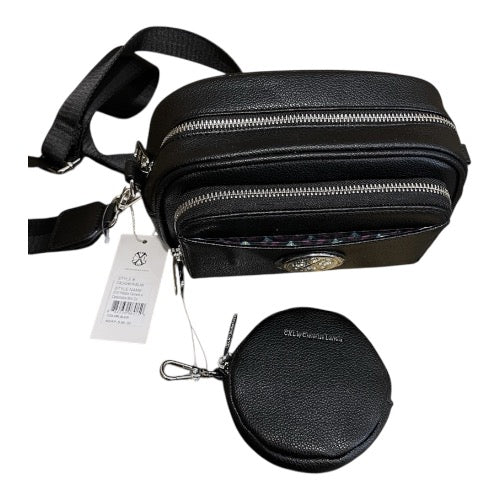 Christian Lacroix Eve Pebble Camera Bag with Detachable Mini Zip in black.