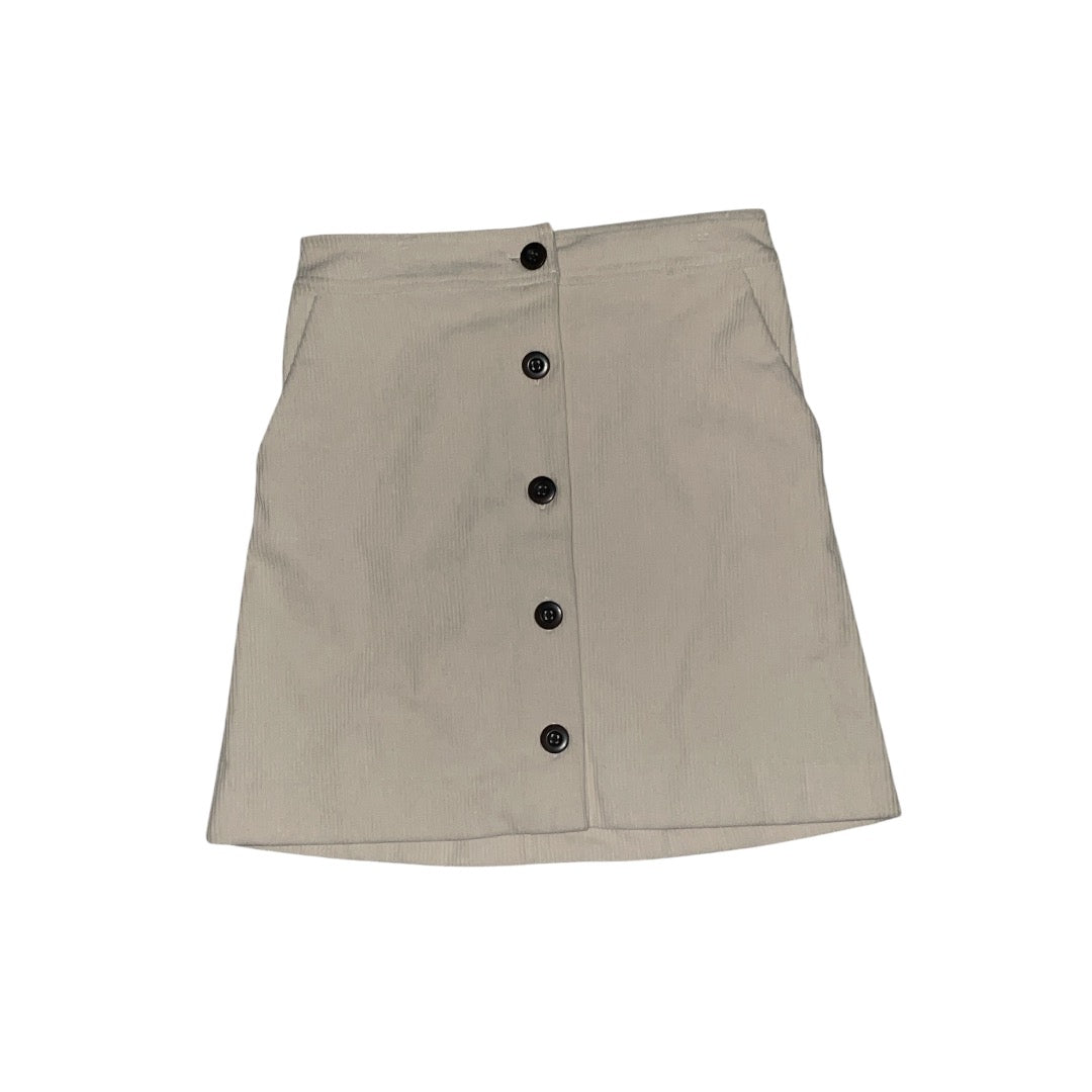 Melrose and Market Cream Corduroy Button-Front Mini Skirt (XX-Small)