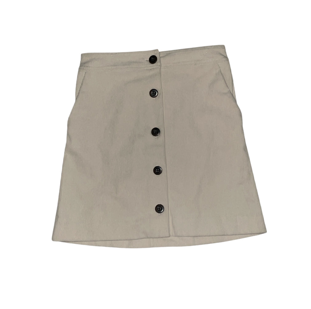 Melrose and Market Cream Corduroy Button-Front Mini Skirt (XX-Small)