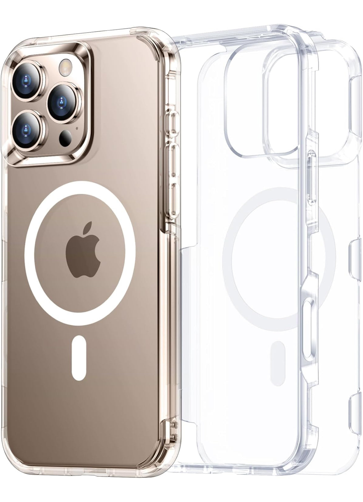 Temdan Dual-Layer Military Grade Drop Shockproof Phone Case for iPhone 16 Pro Max 6.9" - Clear