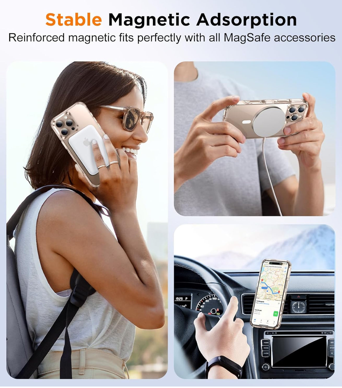 Temdan Dual-Layer Military Grade Drop Shockproof Phone Case for iPhone 16 Pro Max 6.9" - Clear