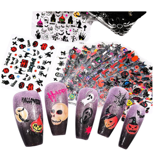 Halloween Nail Art Stickers Decals Scary Ghost Face 3D