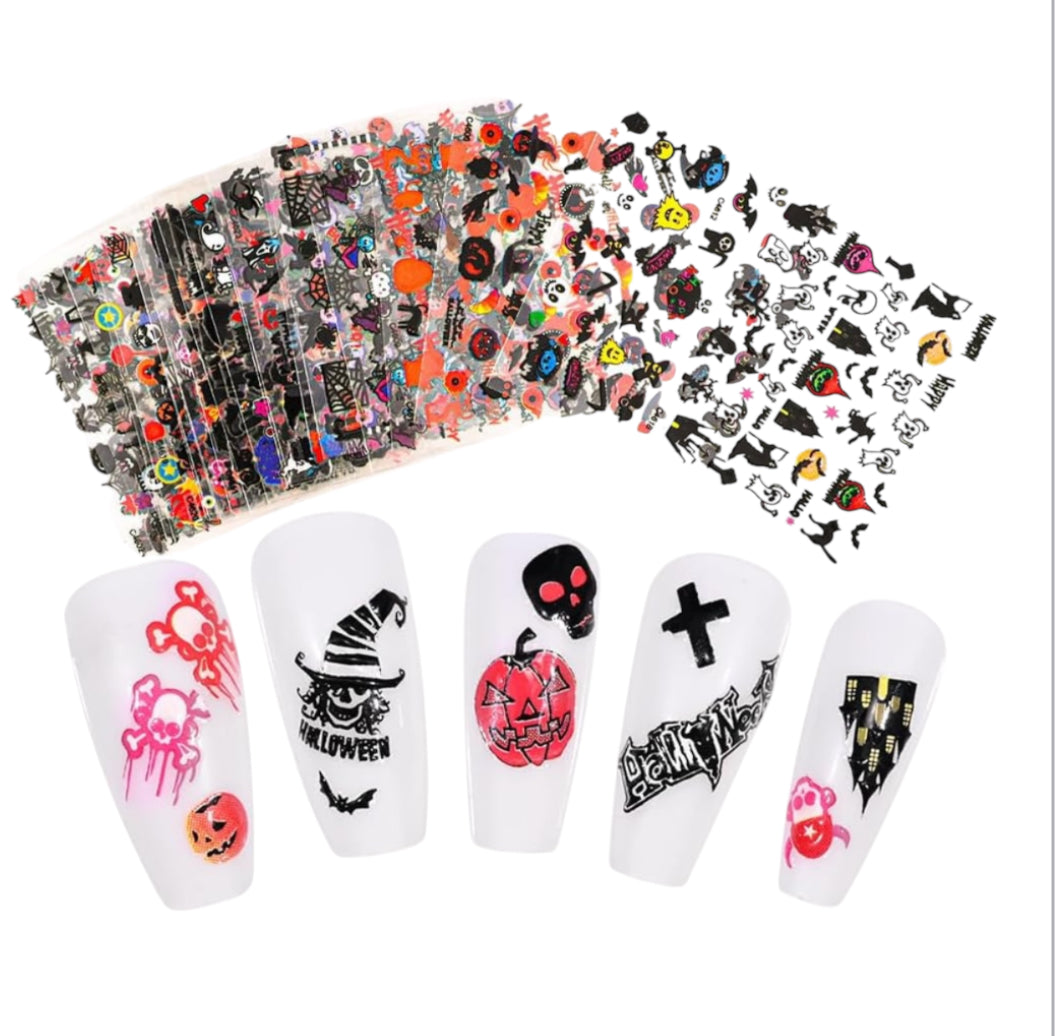 Halloween Nail Art Stickers Decals Scary Ghost Face 3D