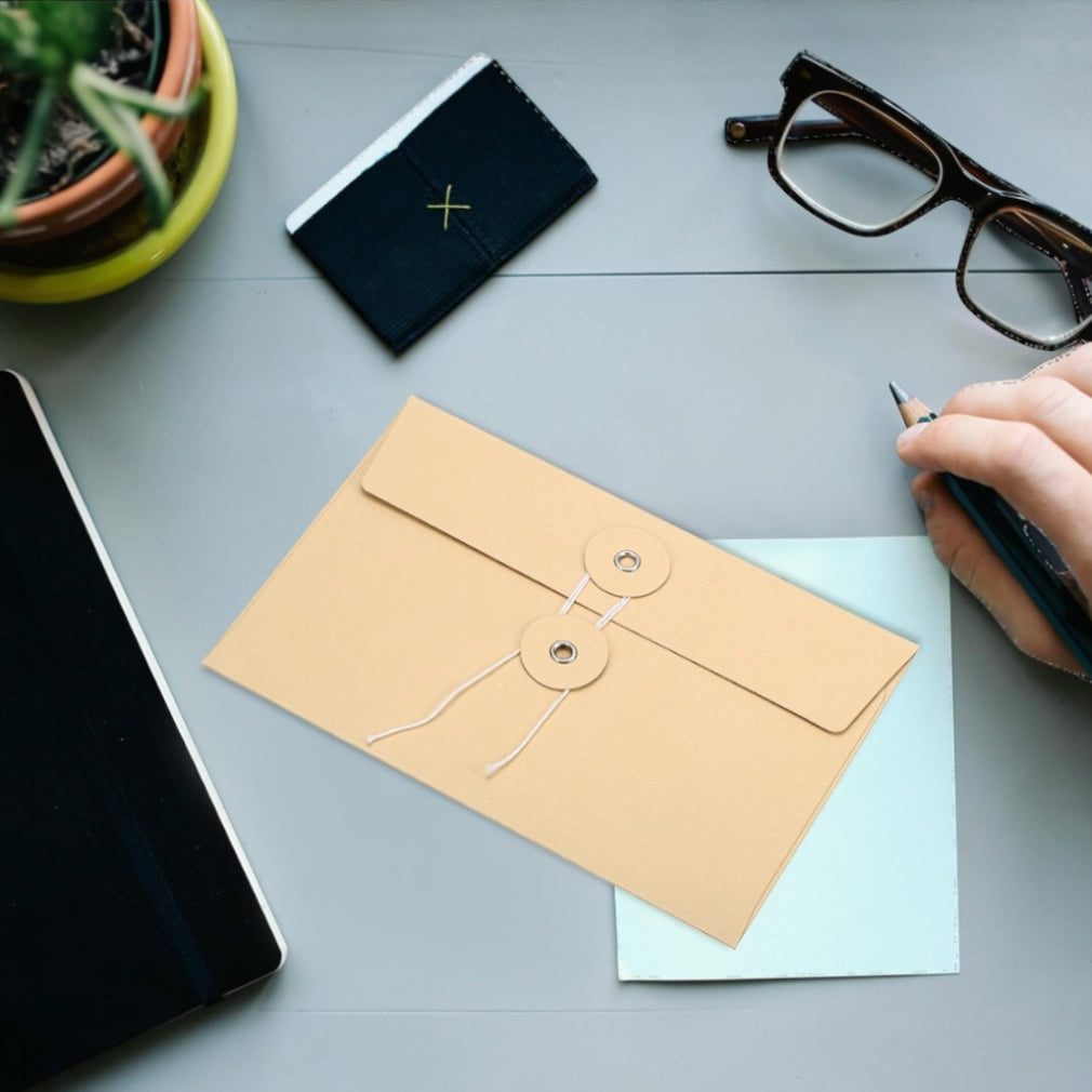 PATIKIL Gift Card Envelopes with String Tie Closure, 5 Pcs