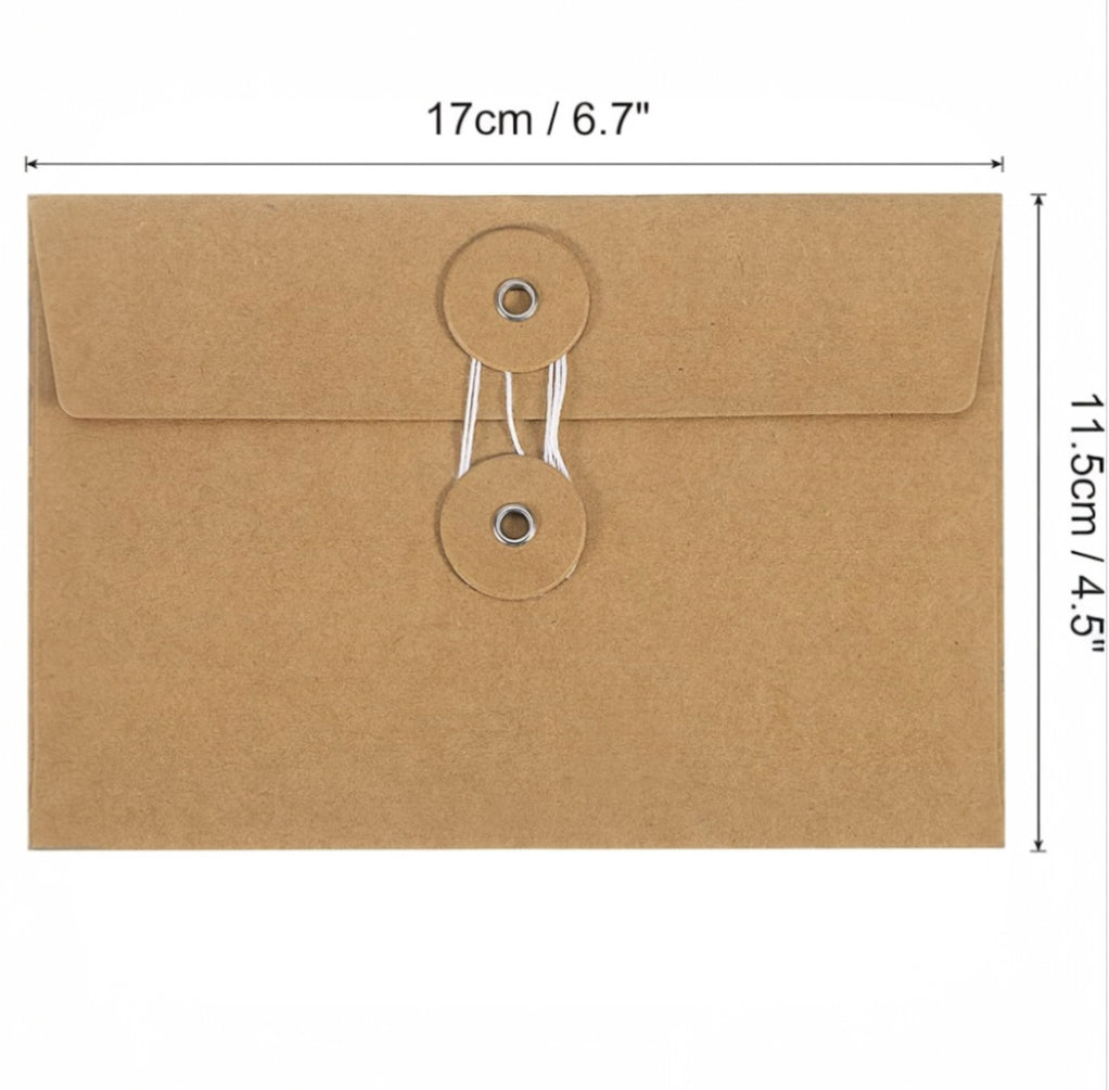 PATIKIL Gift Card Envelopes with String Tie Closure, 5 Pcs