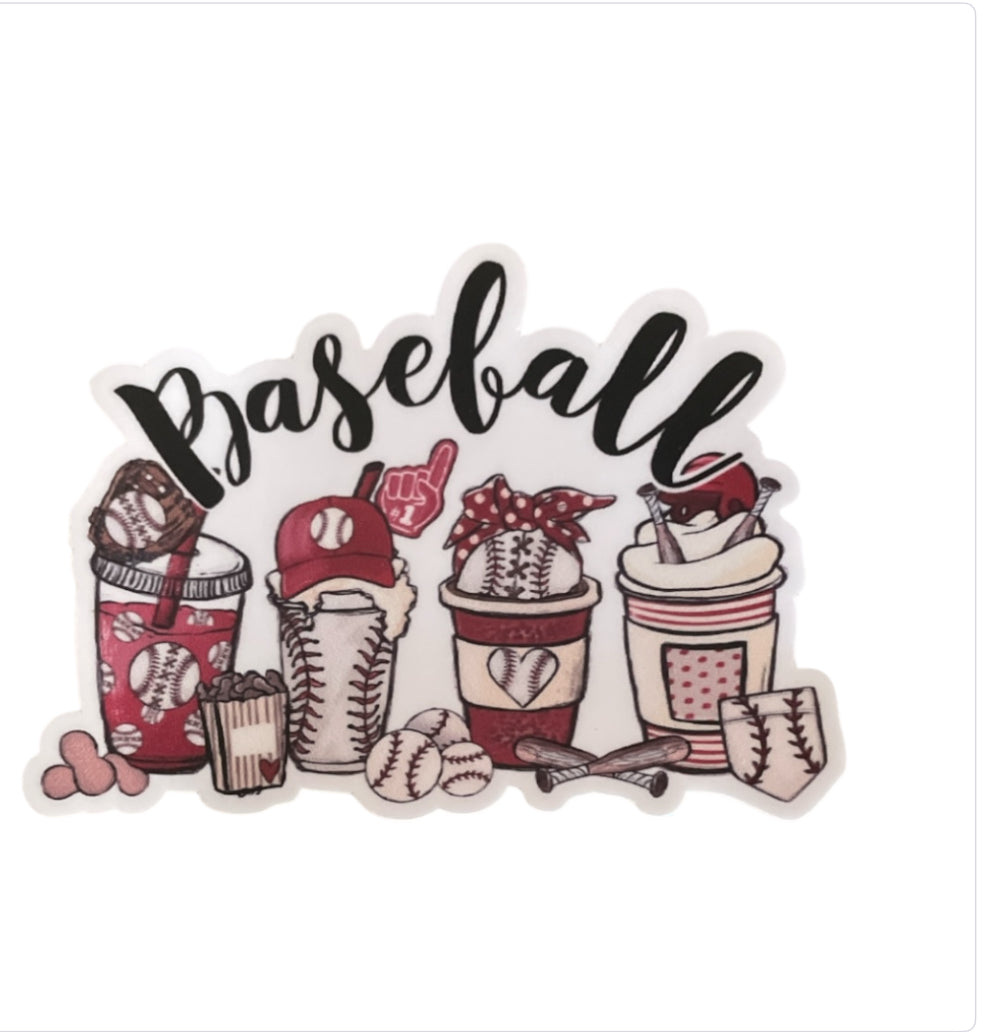 Baseball Coffee Cup Decal Sticker Waterproof Vinyl Decals
