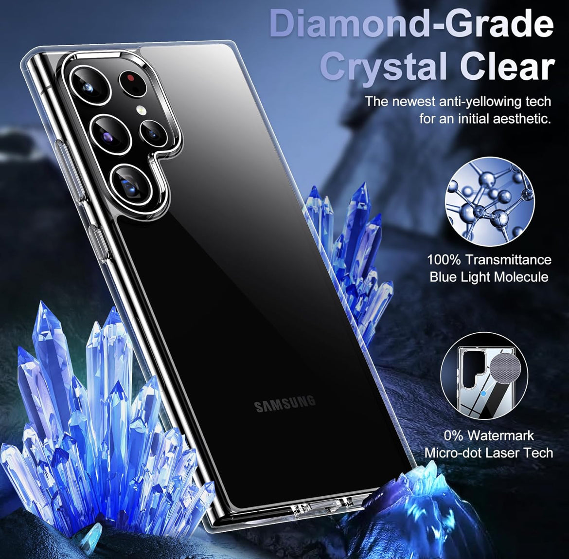 Red2Fire for Samsung Galaxy S24 Ultra Case Clear, 6.8 inch