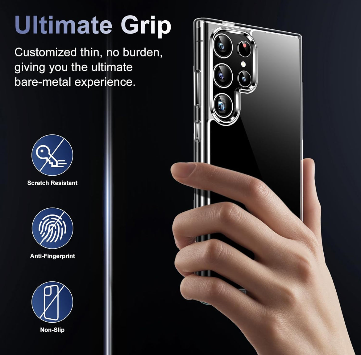 Red2Fire for Samsung Galaxy S24 Ultra Case Clear, 6.8 inch