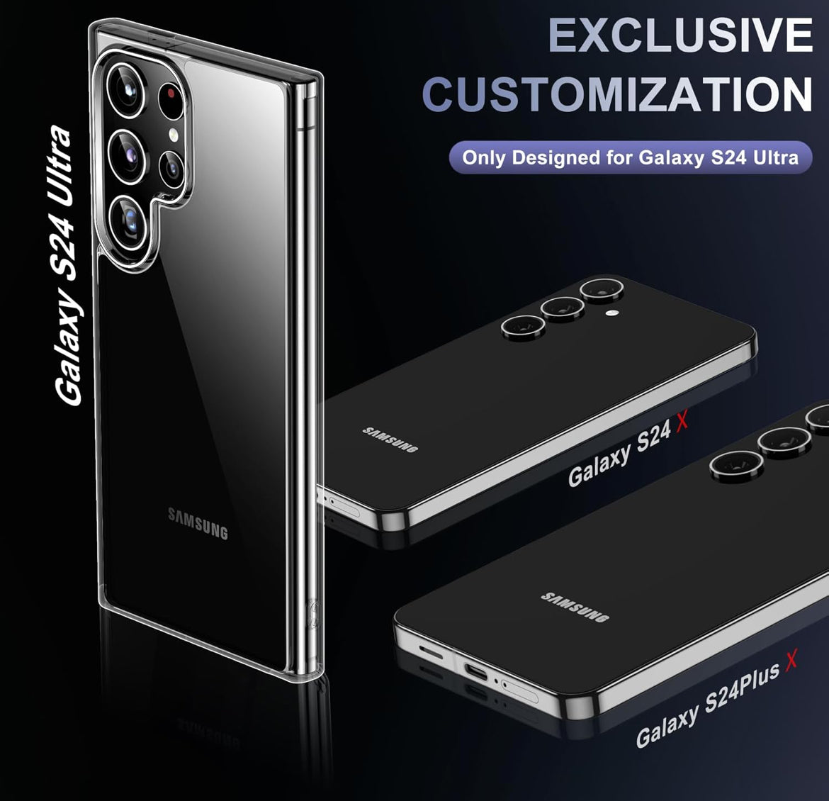 Red2Fire for Samsung Galaxy S24 Ultra Case Clear, 6.8 inch