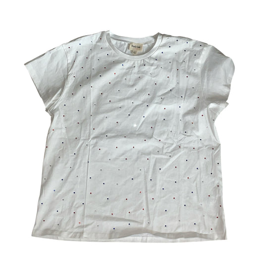 Peach Love Red White Blue Sparkle Tee (Small)