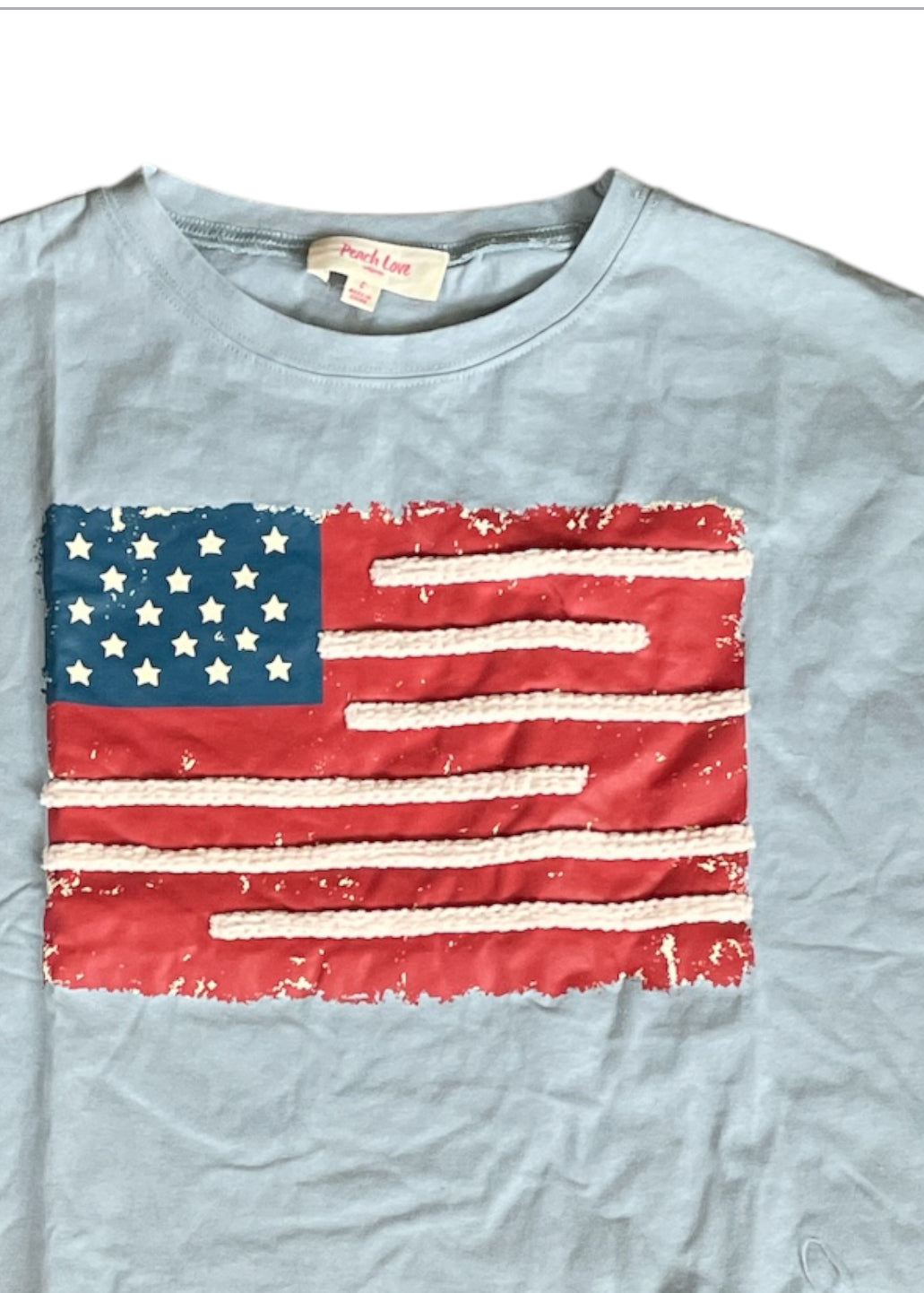 Peach Love American Flag Tee (Medium)