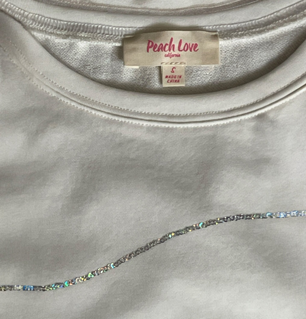 Peach Love Patriotic Balloon Sparkle Tee (Medium)