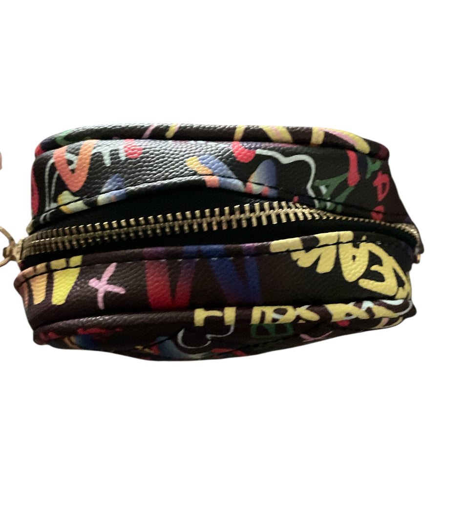 Graffiti Black Quilted Cellphone Bag