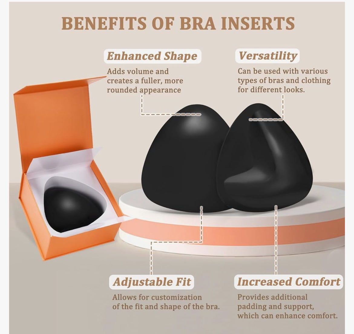 Reusable Bra Pad Inserts for Bikini Dress Swimsuit Sports Bra