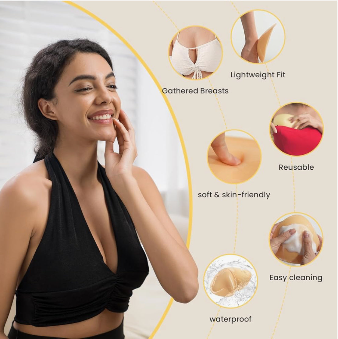 Reusable Bra Pad Inserts for Bikini Dress Swimsuit Sports Bra