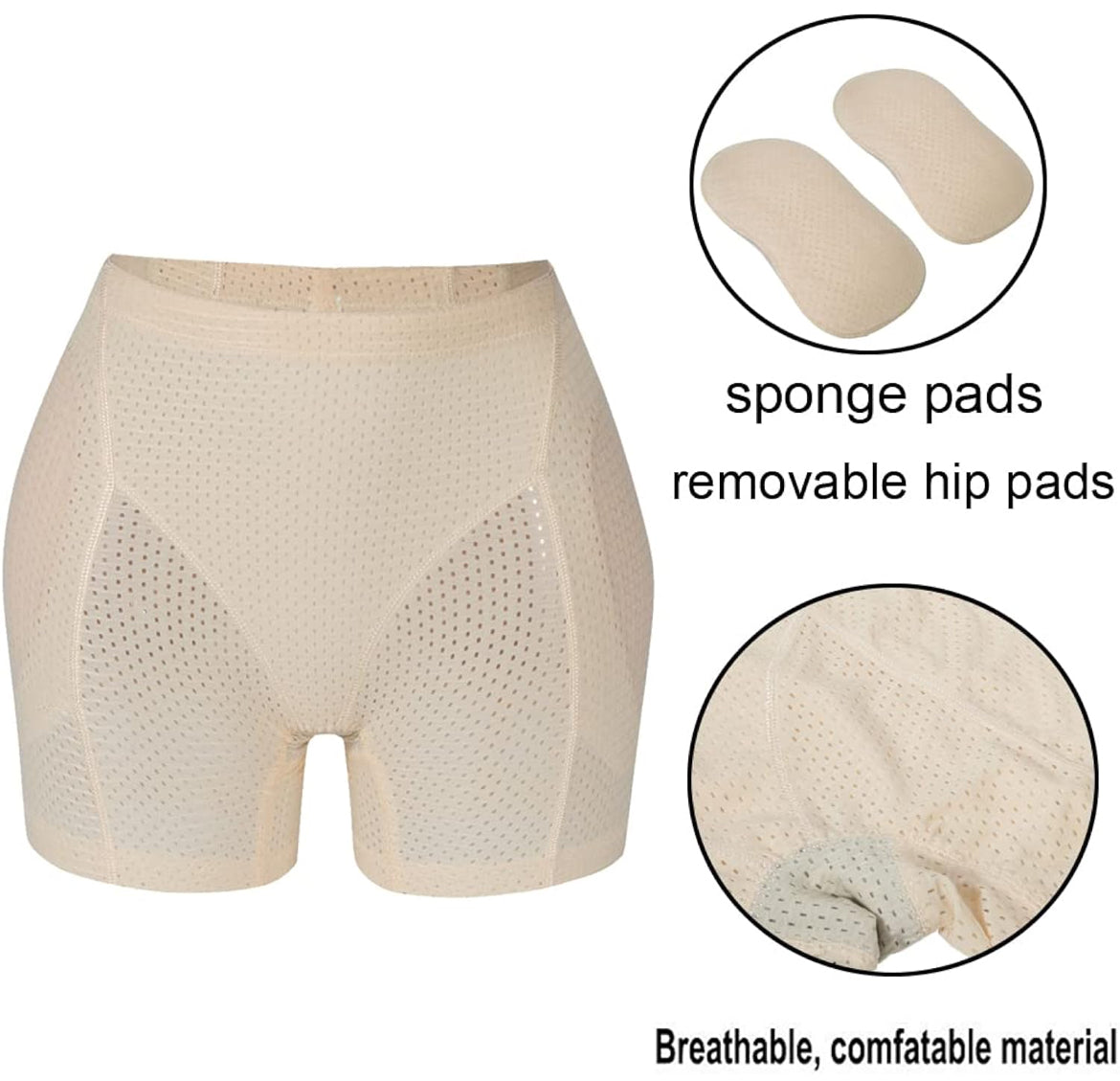 Women Butt Lifter Panties Padded Shapewear Shorts (Large)