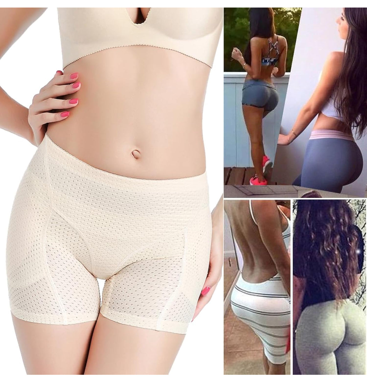 Women Butt Lifter Panties Padded Shapewear Shorts (Large)