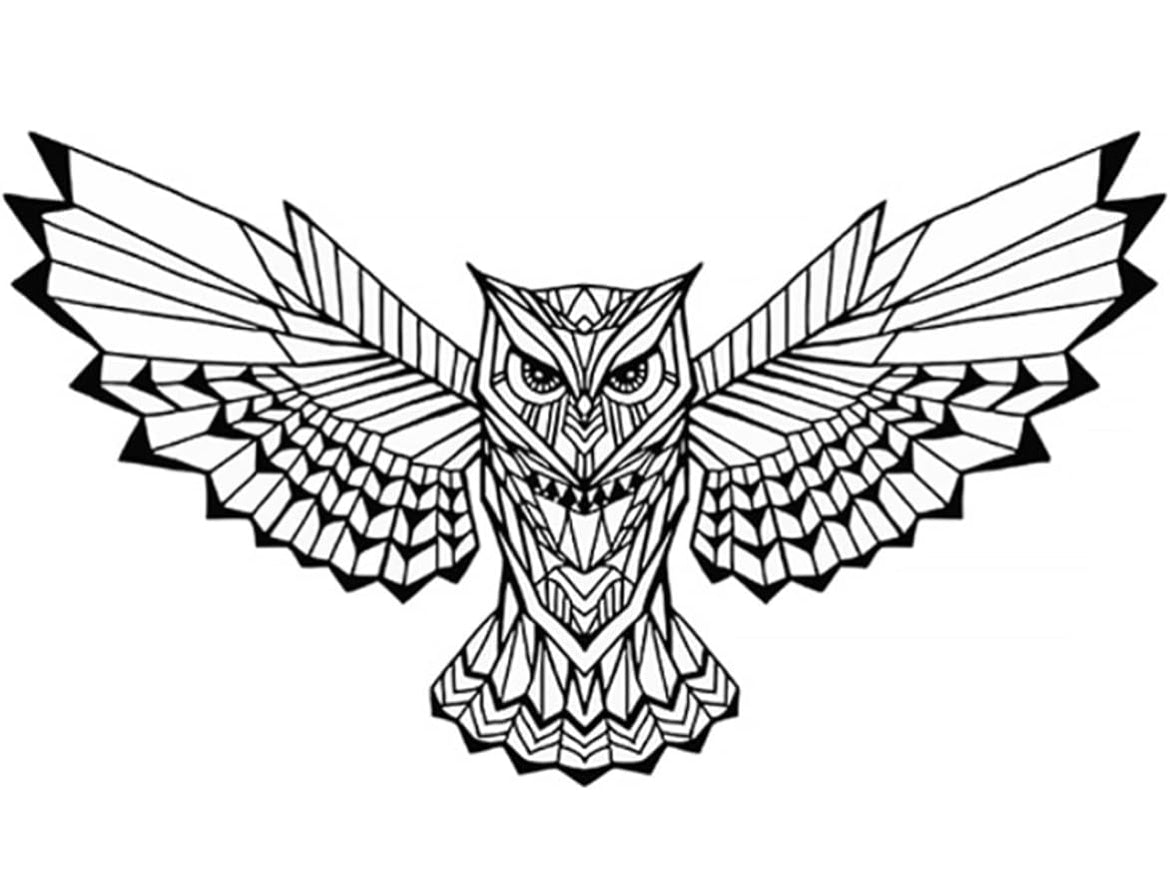 Tattoo Tech, 2 Sheets Medium Semi Permanent Tattoo Owl Design