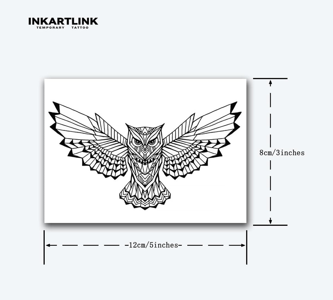Tattoo Tech, 2 Sheets Medium Semi Permanent Tattoo Owl Design