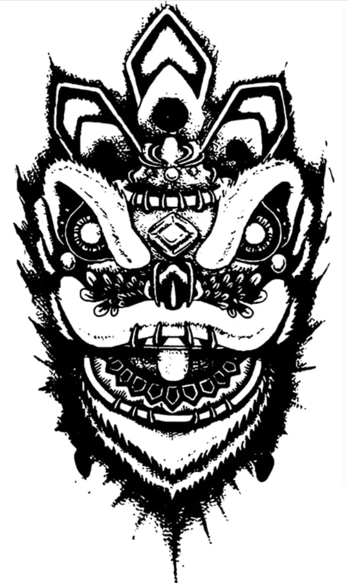 Tattoo Tech, 2 Sheets Medium Semi Permanent Tattoo Chinese Lion Dance Design