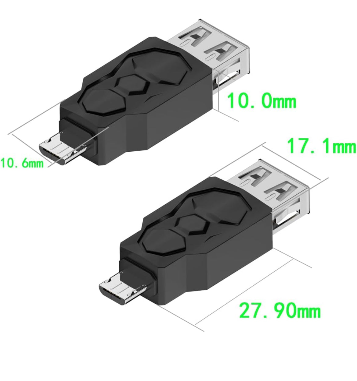 Micro USB 2.0 Male to USB Female Connector