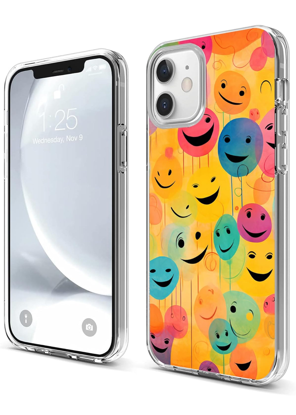 iPhone 12 - 12 Pro Case, Cute Colorful Retro Smile Face Slim Fit