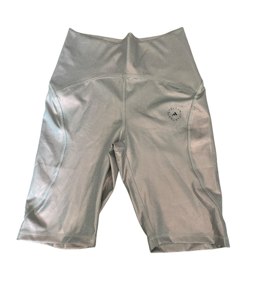 Adidas by Stella McCartney Metallic Cycling Shorts in Light Grey (large)