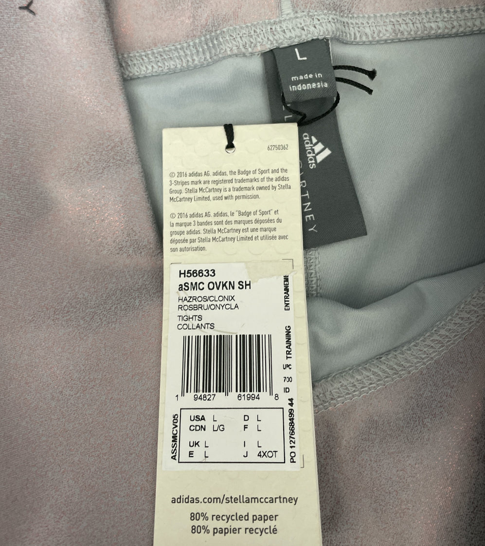 Adidas by Stella McCartney Metallic Cycling Shorts in Light Grey (large)