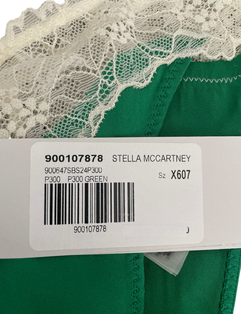 Stella McCartney Green Thong with Lace Trim (Large)