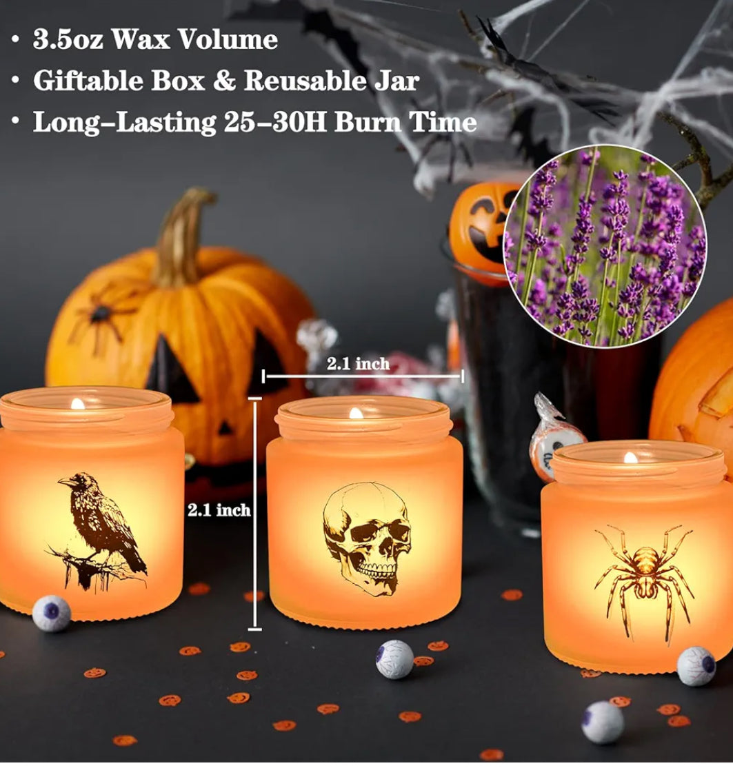 Homsolver Halloween Candles, Spooky Skull/Crow/Spider Candles