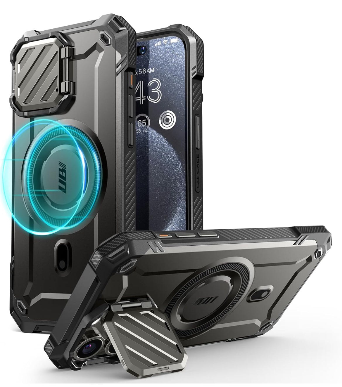 SUPCASE for iPhone 15 Pro Max Case with Camera Cover & Stand