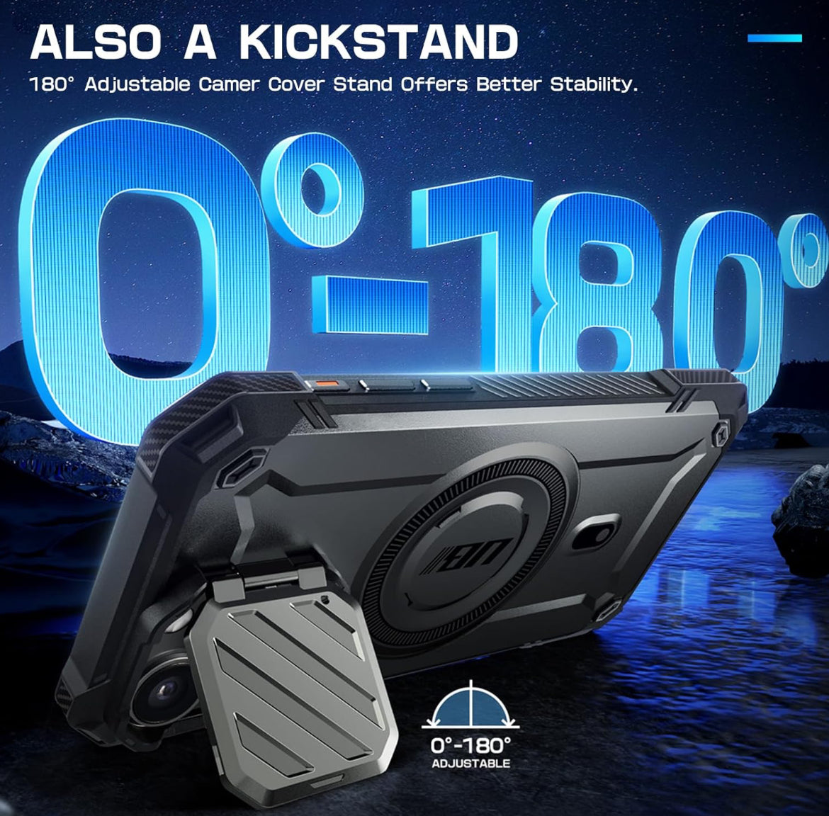 SUPCASE for iPhone 15 Pro Max Case with Camera Cover & Stand