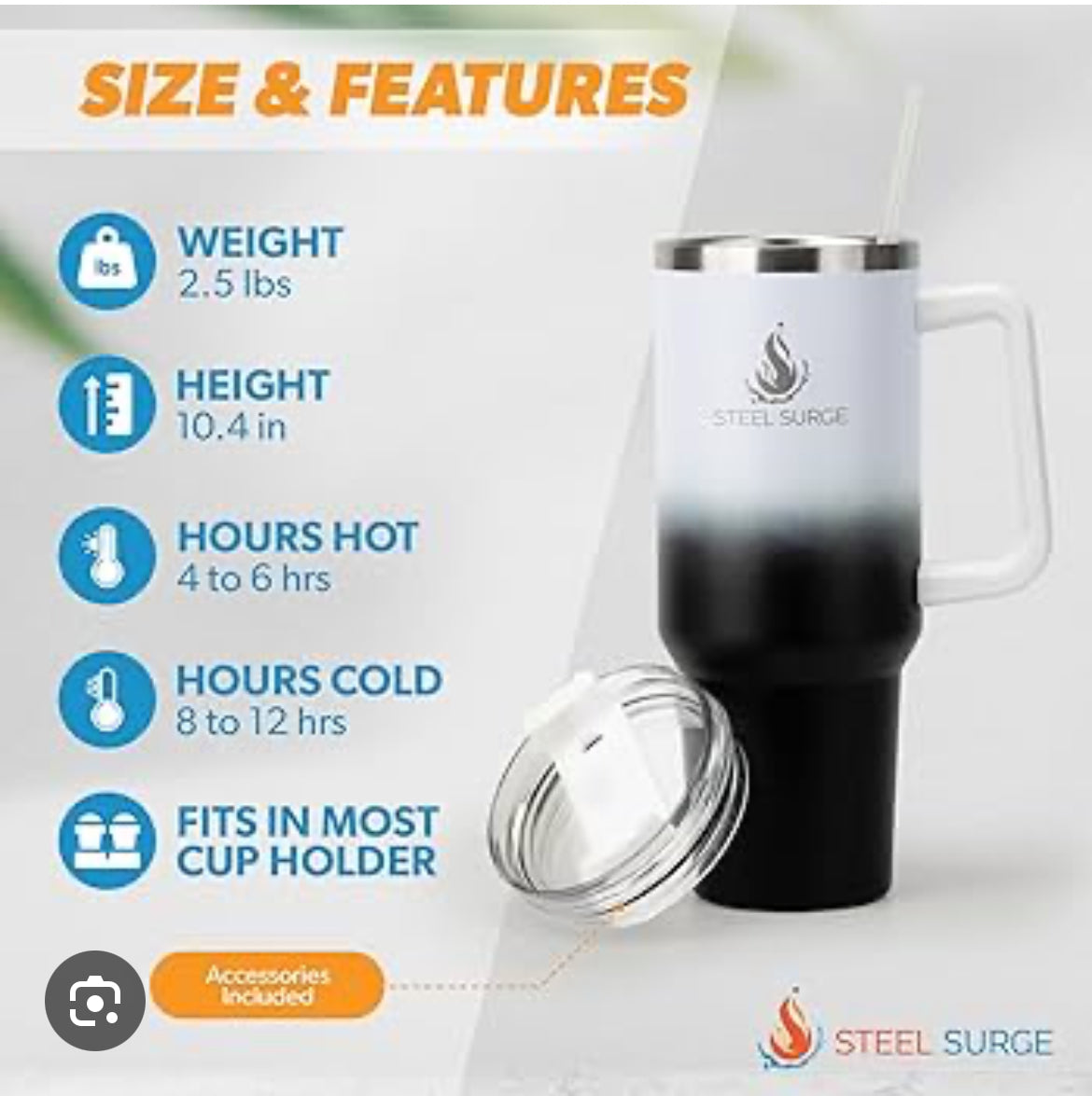Steel Surge: Gradient 40oz Stainless Steel Tumbler