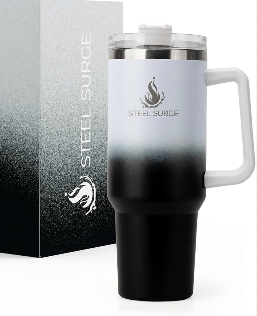 Steel Surge: Gradient 40oz Stainless Steel Tumbler
