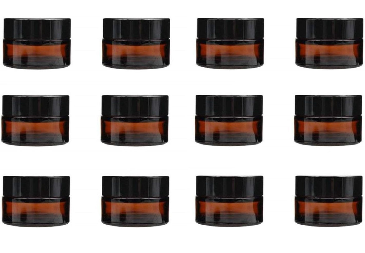 Premium Vials Amber Brown Glass Cosmetic Jar