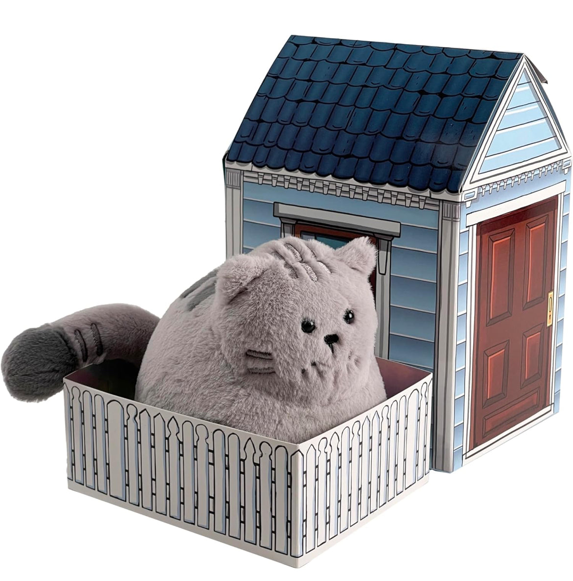 Kitty Cat Stuffed Animal Plushie, Mini Kitten Cute Soft Plush (Tabby)