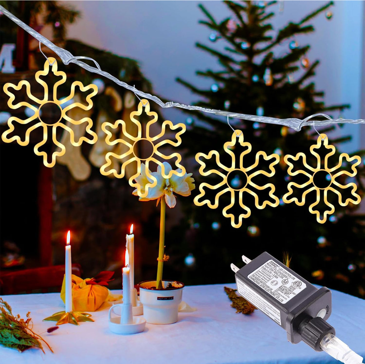 LED Snowflake Lights 4pcs