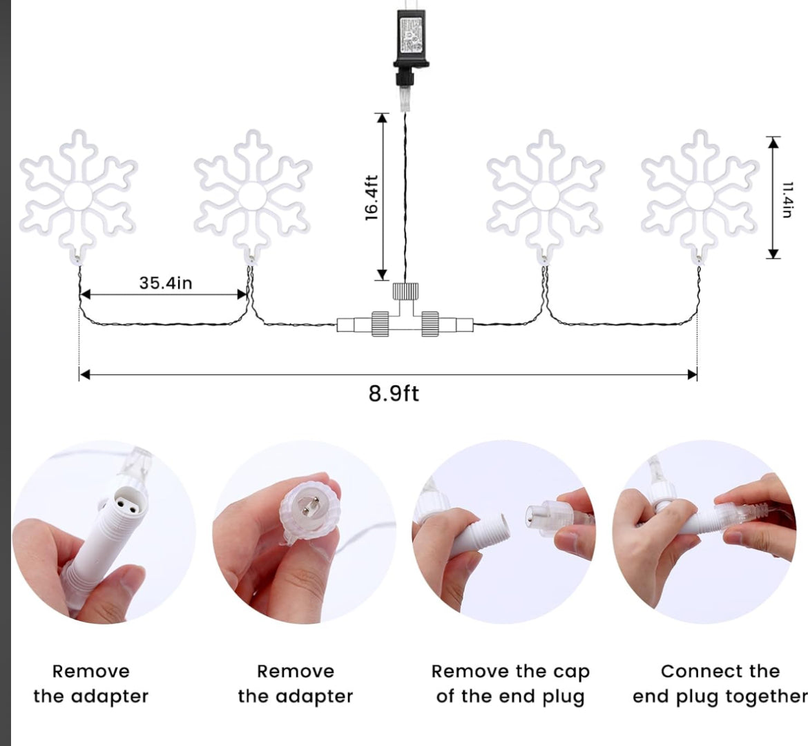 LED Snowflake Lights 4pcs