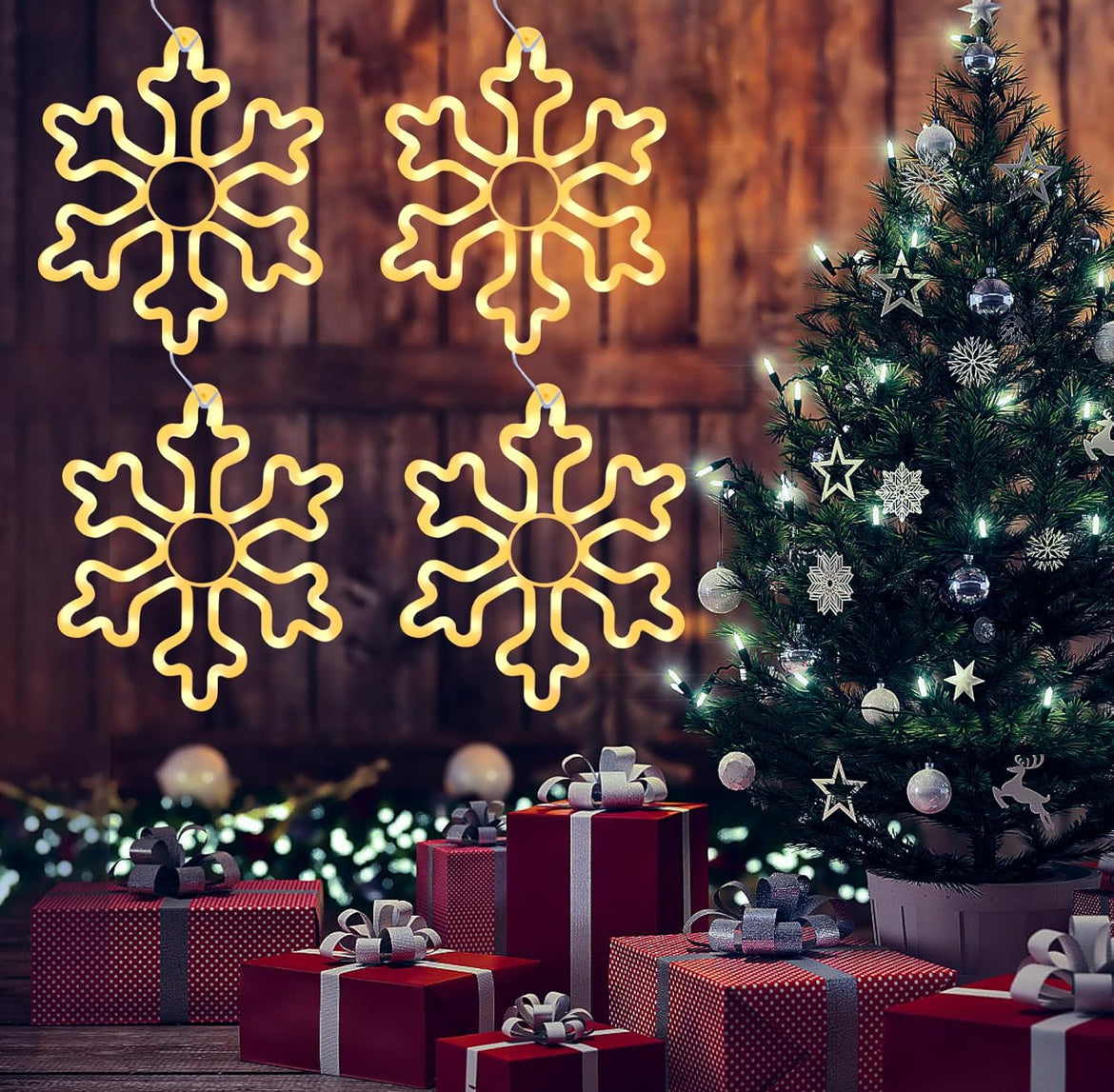 LED Snowflake Lights 4pcs