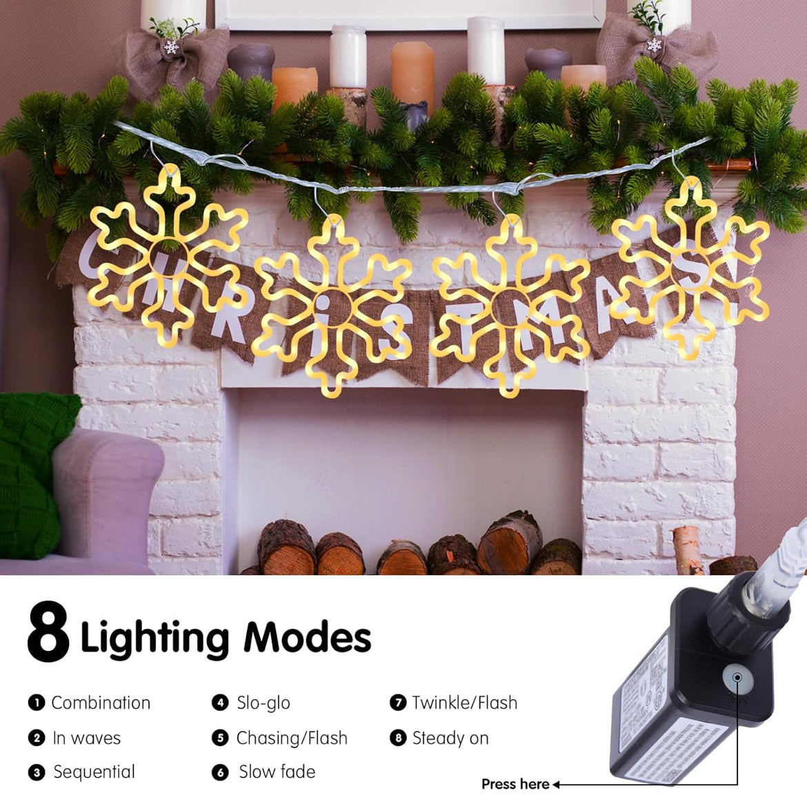 LED Snowflake Lights 4pcs